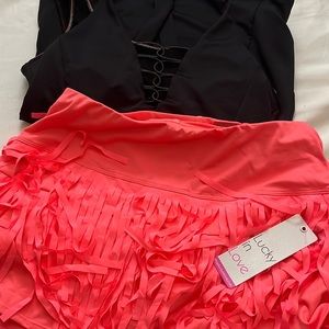 Lucky In Love Set Tank and Fringe Skirt